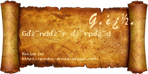 Göndör Árpád névjegykártya