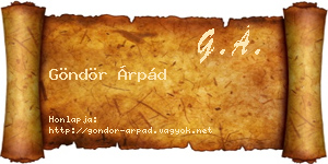 Göndör Árpád névjegykártya