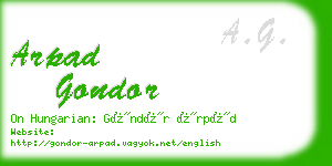 arpad gondor business card